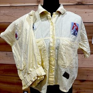 Vintage 80's casual capri pants/crop top outfit, L